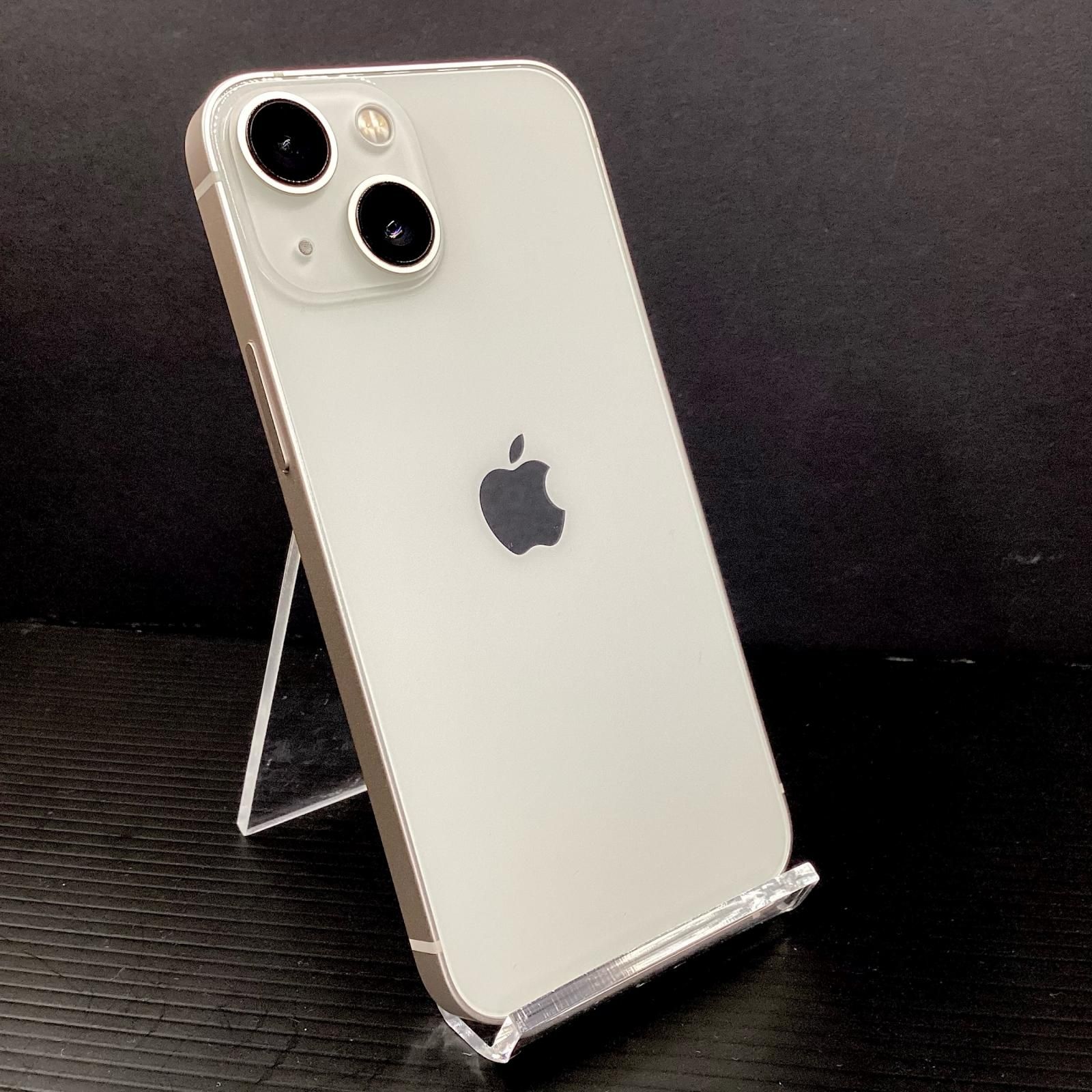 【全額返金保証】【最速発送】Apple iPhone 13 mini 128GB スターライト au SIMフリー 超美品 動作確認済 82% 白ロム