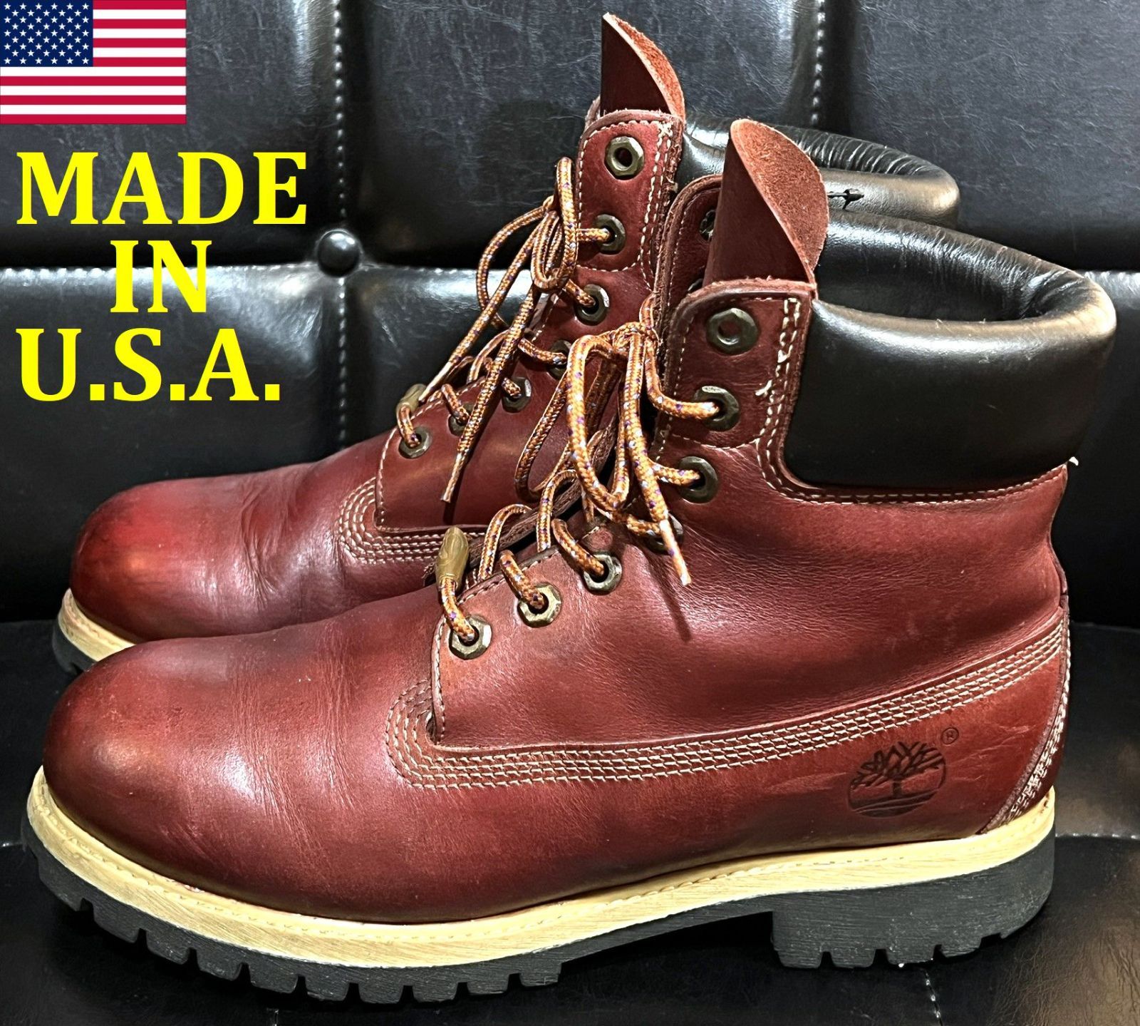 希少 USA製 Timberland 27020 6インチブーツ 赤茶レザー 26cm