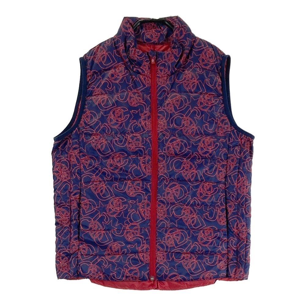 サイズ 42 CASTELBAJAC カステルバジャック ダウンベスト 総柄 ネイビー系 240101397818 ゴルフウェア レディース ストスト
