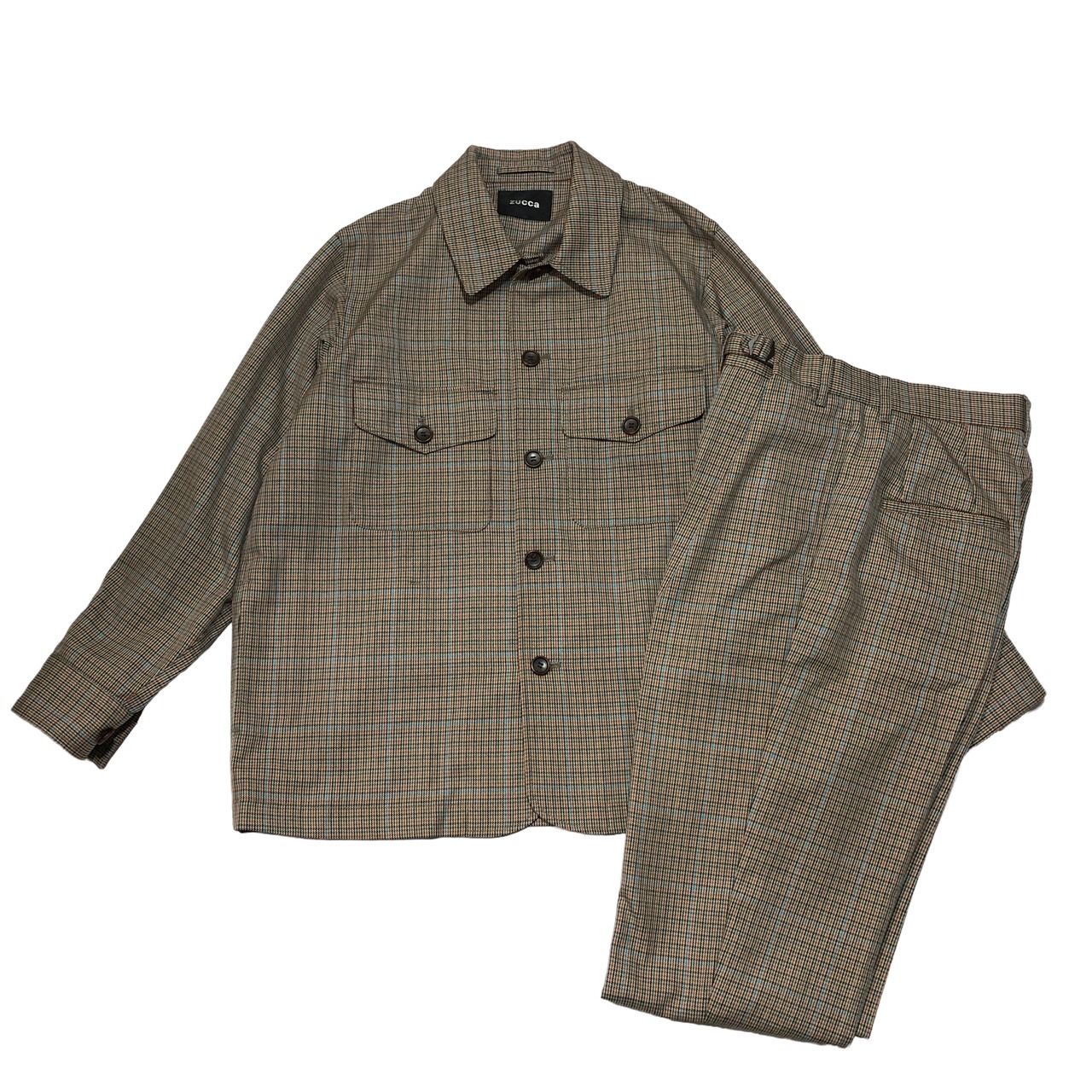 ZUCCa メンズ / TWストレッチチェック / シャツグリーン