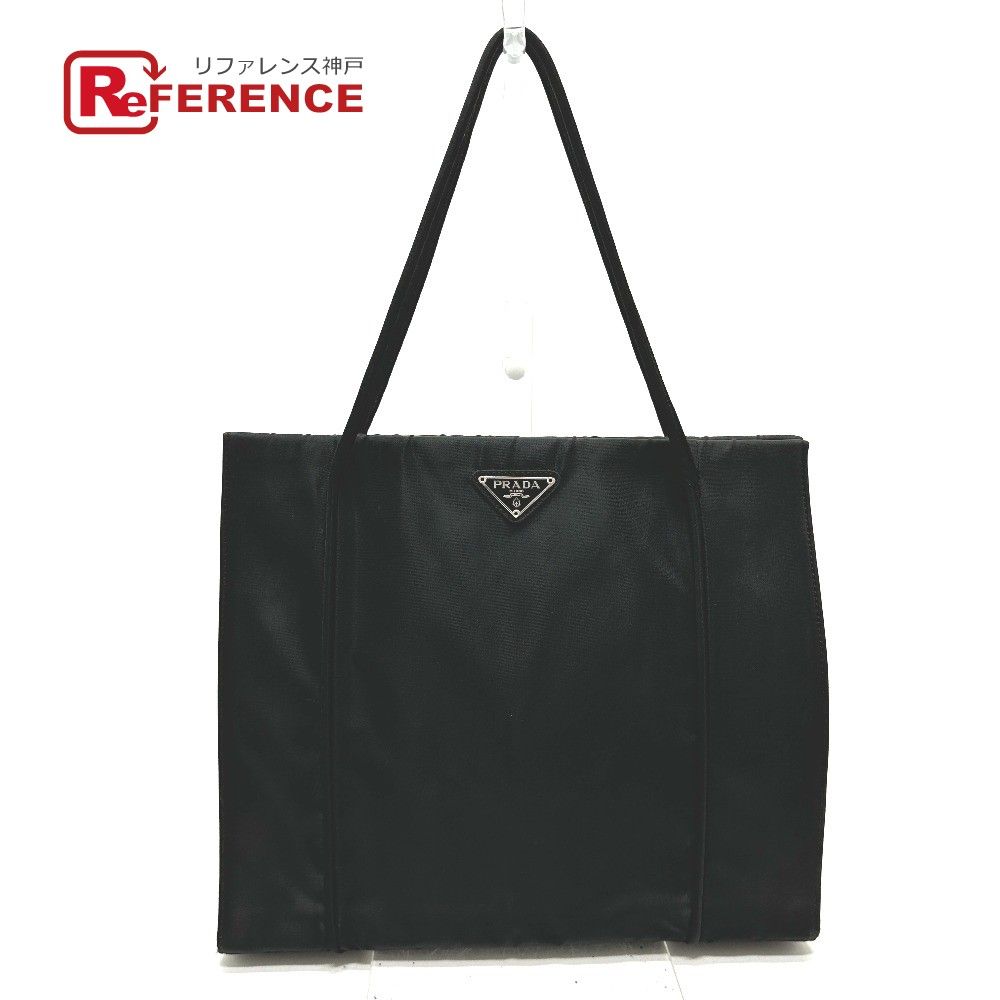 プラダ　PRADA トートバッグ　ナイロン　ブラック　三角ロゴ　デカロゴ プラダ PRADA ナイロントートバッグ 三角ロゴ ブラック 黒色 バッグ