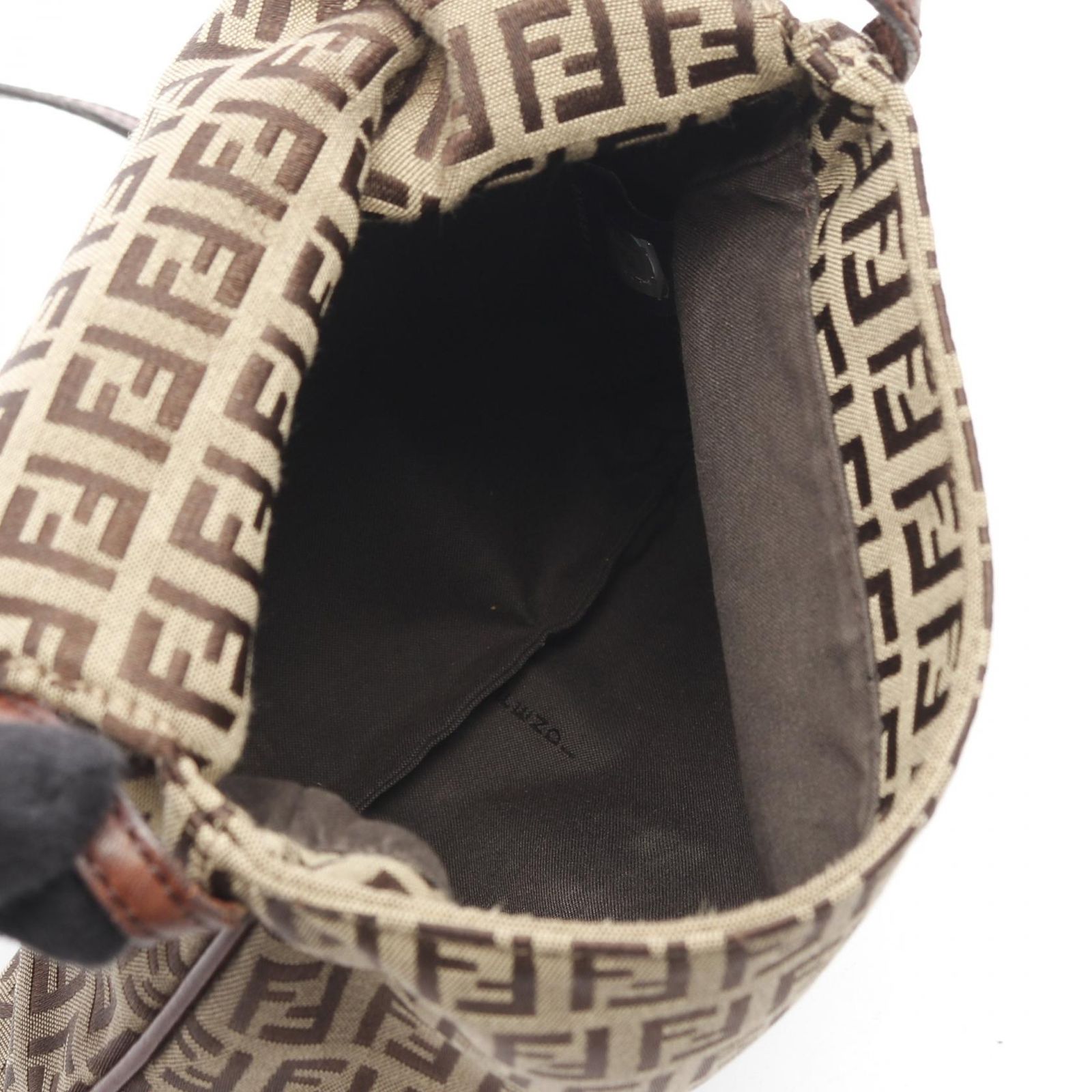 フェンディ FENDI ショルダーバッグ ズッカ ブラウン レザー