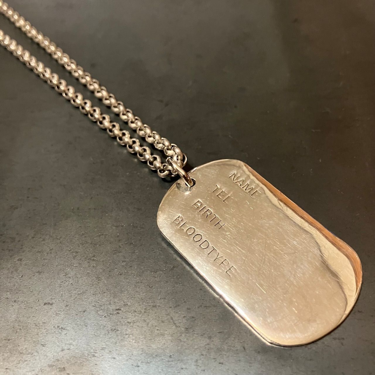SILVER925 DOG TAG ESCARGOT CHAIN NECKLACE /シルバー/ネックレス 