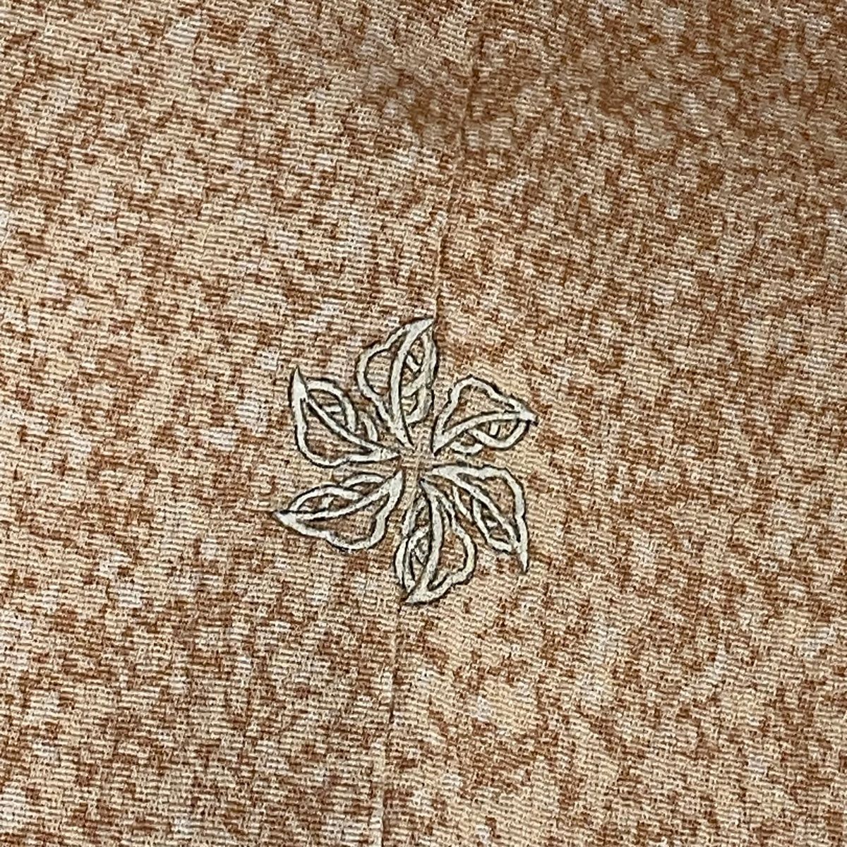 小紋 身丈157cm 裄丈65.5cm M 薄物 絽 縦縞模様 楕円 青灰色 正絹 名品  