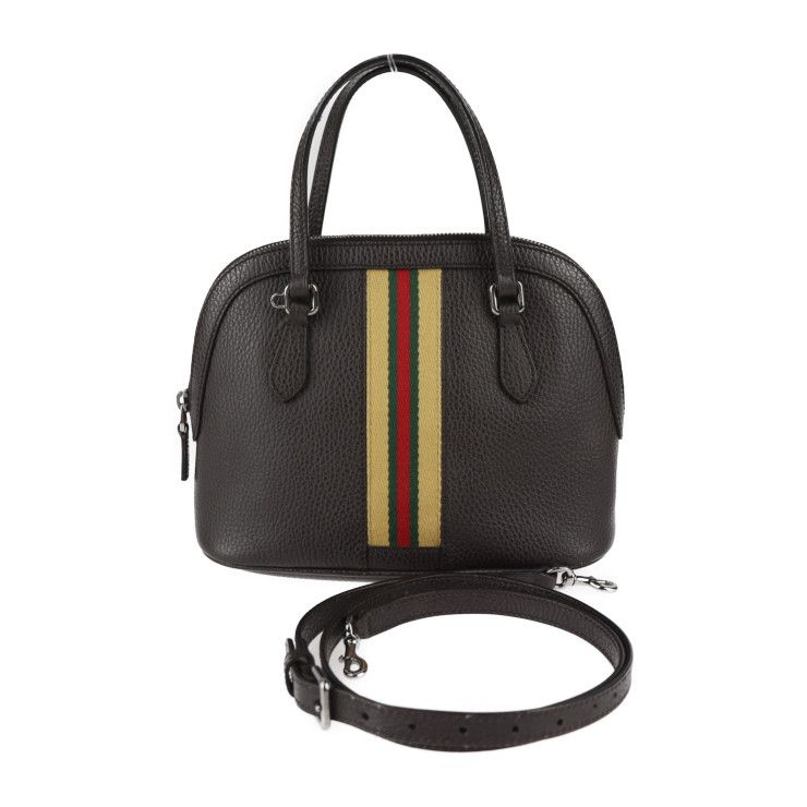 GUCCI グッチ ハンドバッグ 341504 レザー ダークブラウン シェリーライン 2WAY 【本物保証】 - メルカリ