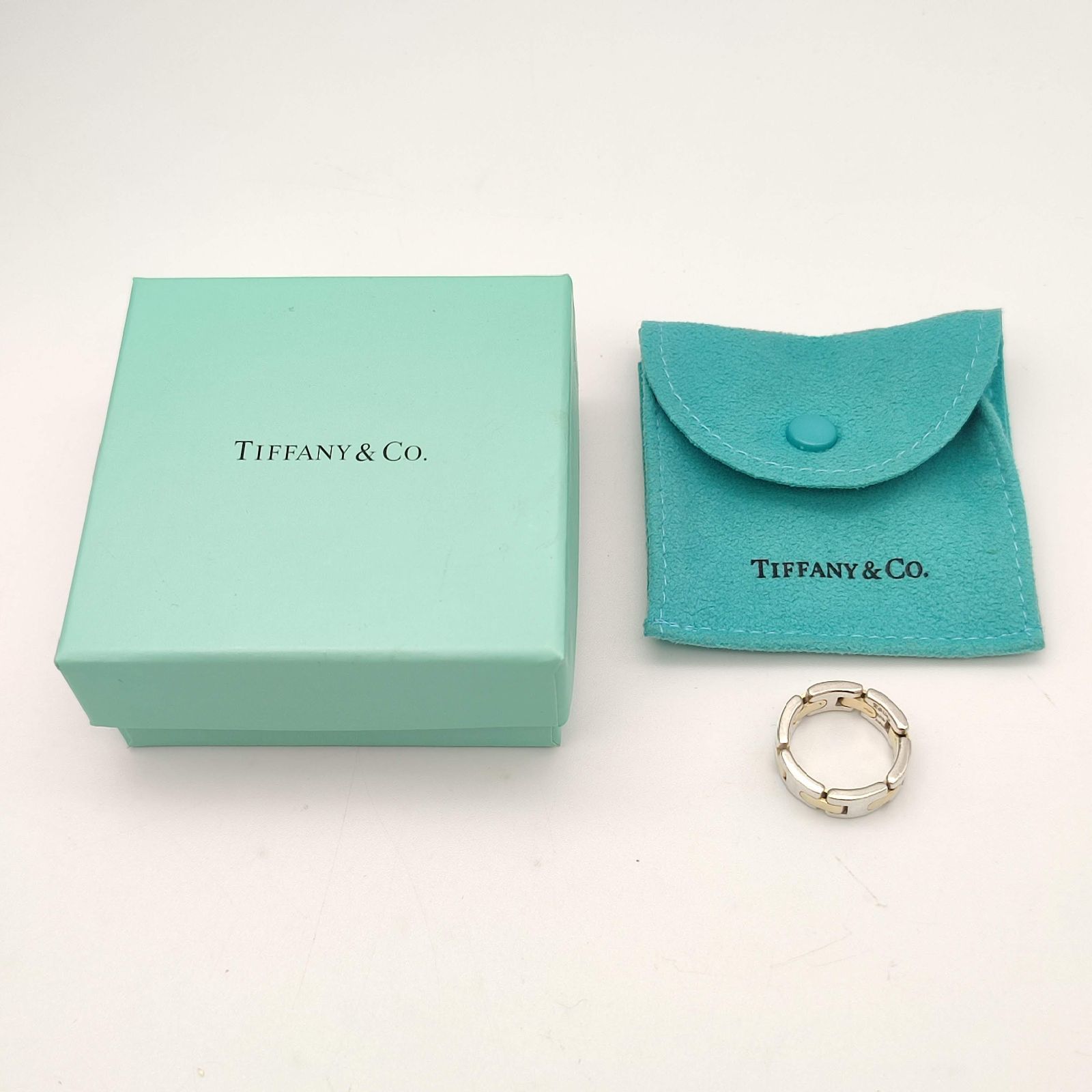 美品】Tiffany ティファニー Hリンク コンビ リング 750×シルバー925