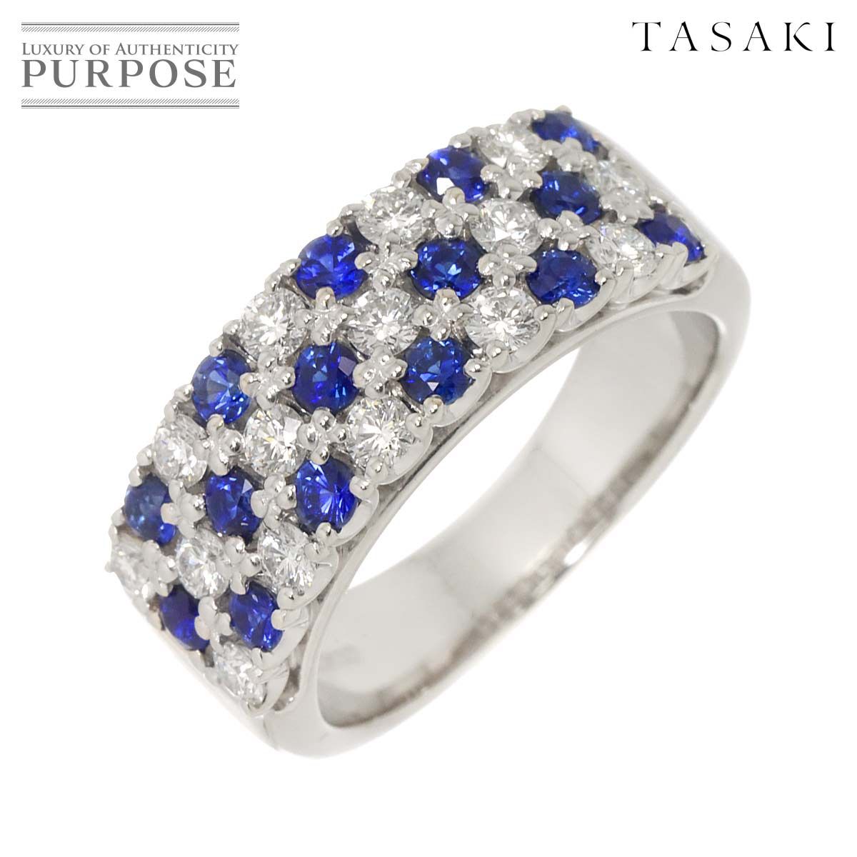 タサキ TASAKI サファイヤ ダイヤ 0.55ct 10号 リング Pt プラチナ 指輪 田崎真珠 Sapphire Ring 90281451