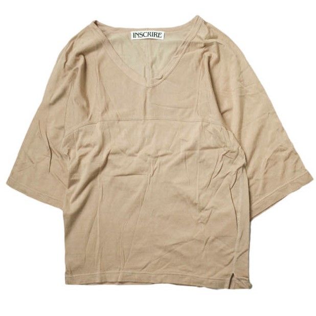 INSCRIRE アンスクリア 21SS 日本製 アメリカンフットボールTシャツ I21SS-CUT11 Free ベージュ Vネック カットソー  トップス g11153 - メルカリ