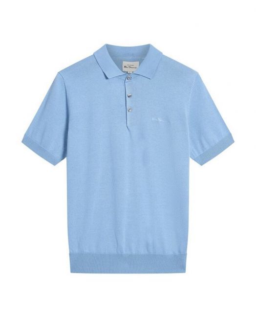 【送料無料】 ベンシャーマン メンズ ポロシャツ トップス Men's Signature Short Sleeve Polo Shirt Glacier blue