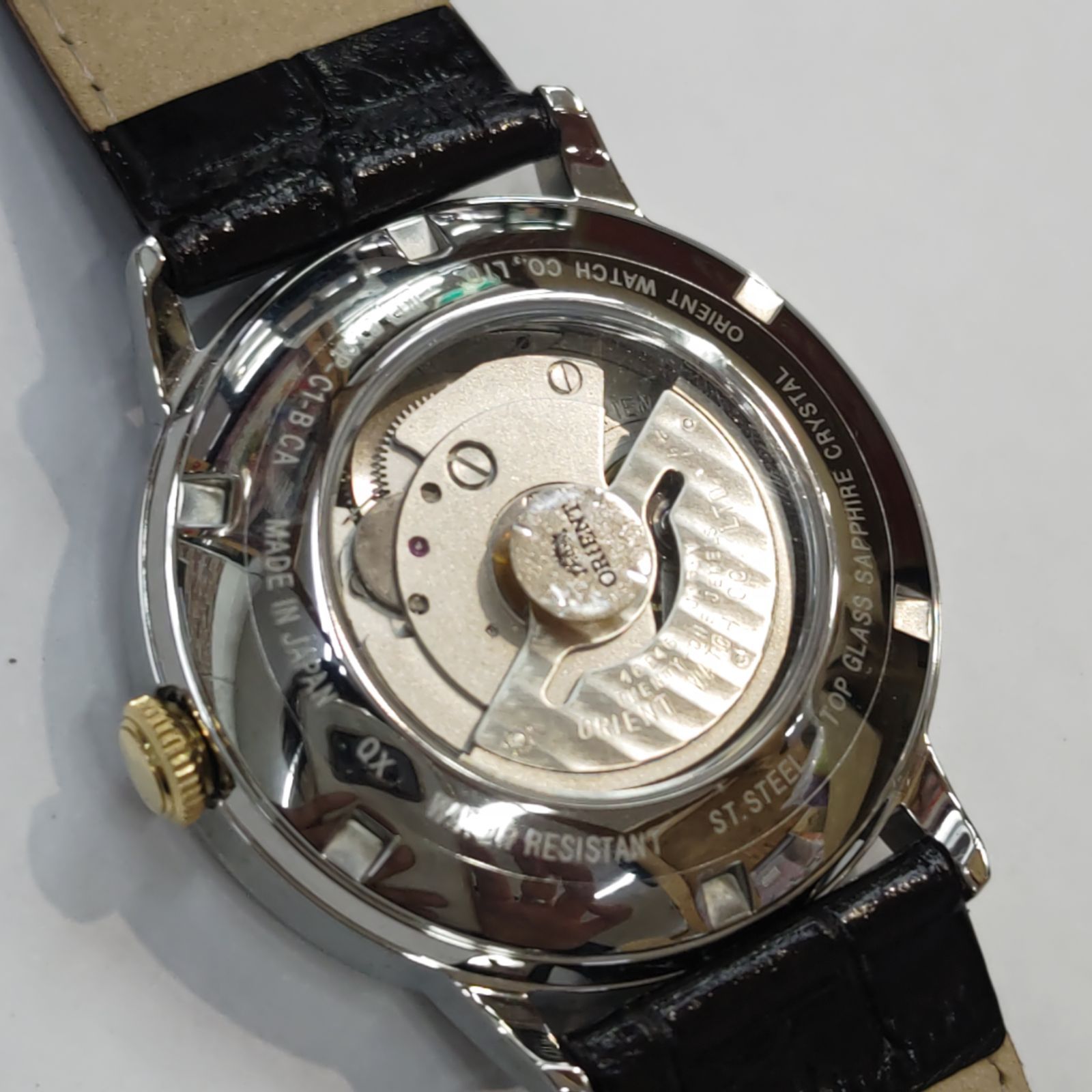 オリエント 自動巻 デイト 稼働品/ベルト新品 オリエント 自動巻腕時計