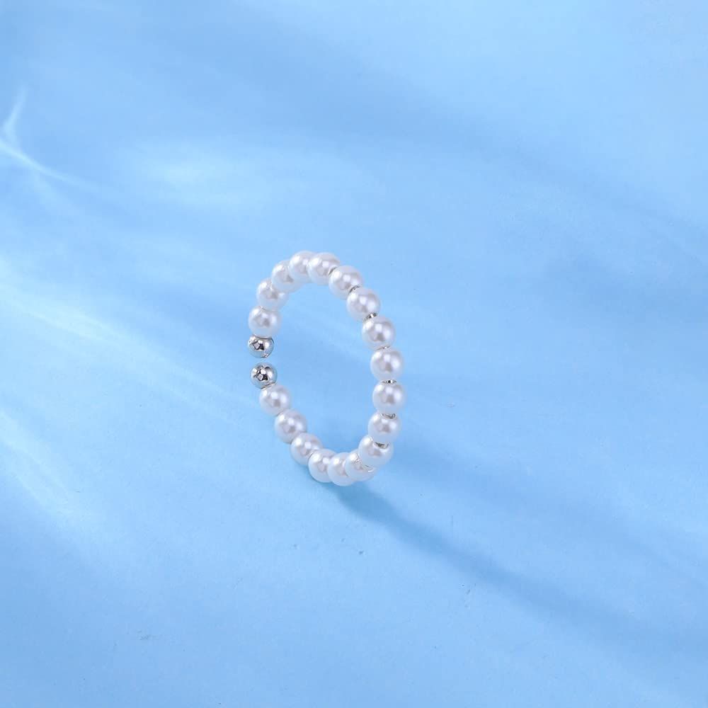  数量 重ね付け ファッション 金属アレルギー対応 プレゼント 貝パール シルバー925 調整 リング 女性 ビーズ 天使の輪 入学式 結婚式 ジュエリー レディース 指輪 パール FH.bird リング アクセサリー