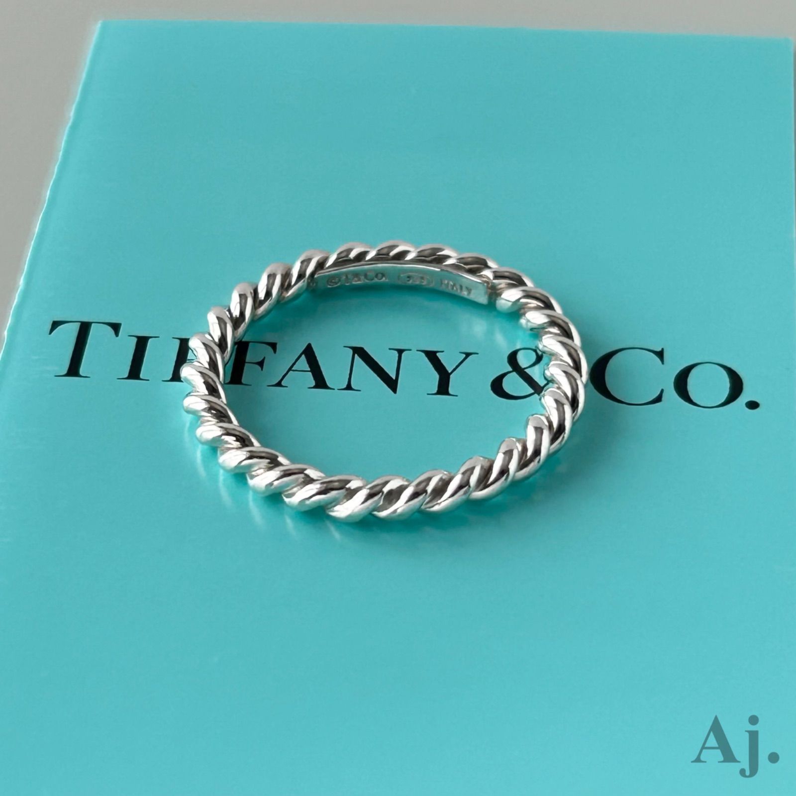 ティファニー スクリュー ツイスト リング 指輪 AG925 約9号 TIFFANY