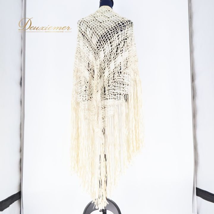 フラメンコ用 刺繍】フレコ付き ホワイト トライアングル シージョ