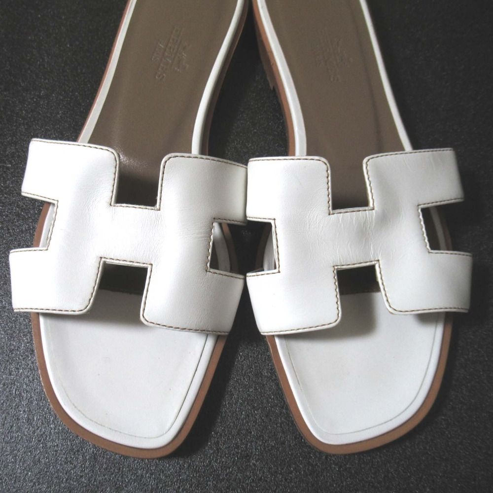 HERMES オラン　35 新品未使用 美品 HERMES エルメス オラン レザー フラット サンダル サイズ35 22cm