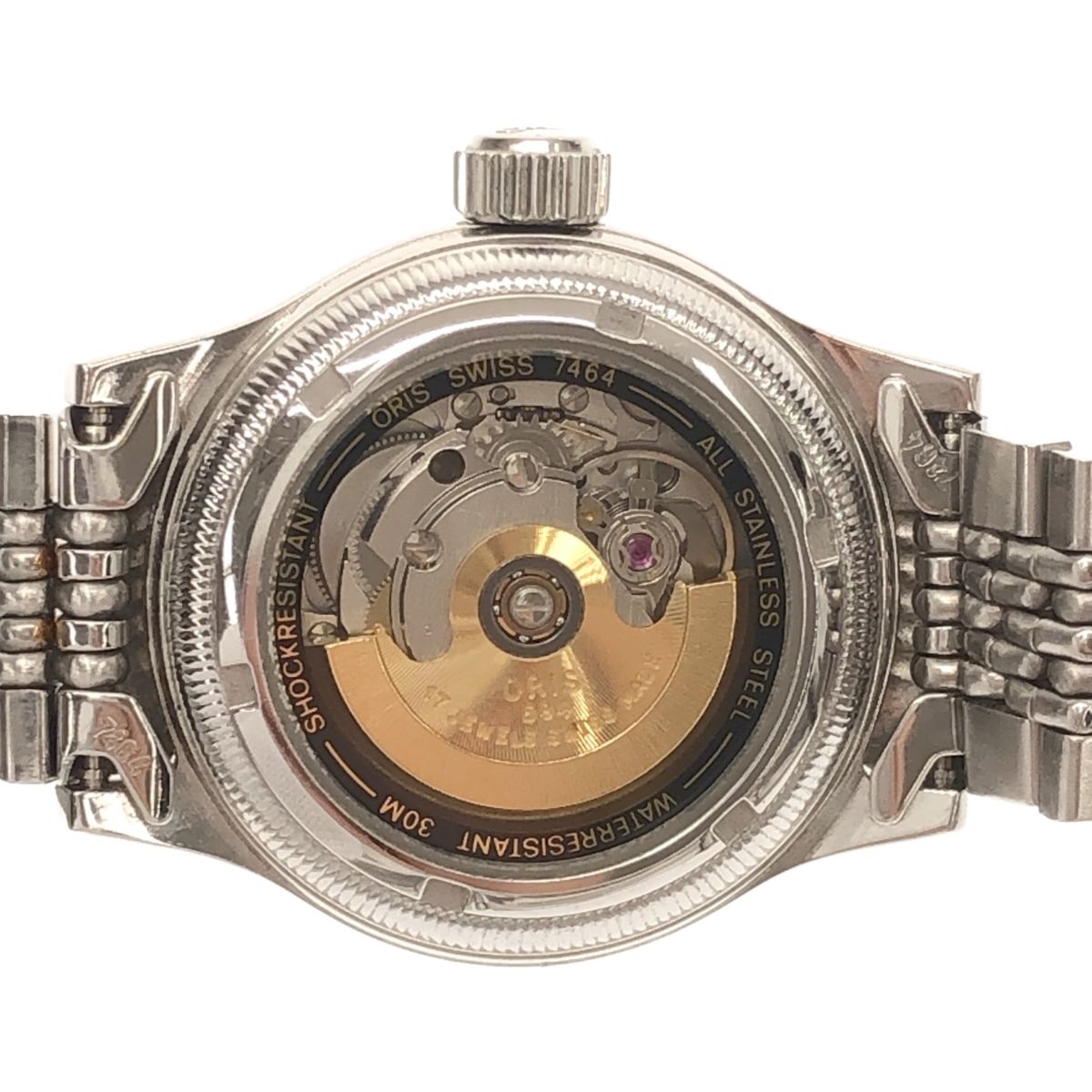 腕時計 稼働 オリス ORIS AT 自動巻き ポインターデイト SS 裏