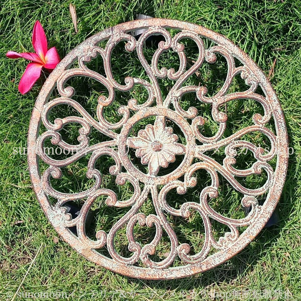 インテリア 庭 ガーデン プランターラック ガーデン雑貨 雑貨 シャビー加工 おしゃれ アンティーク調 ガーデン ヴィンテージ調 キャスター付き ガーデニング 庭の装飾 お洒落 ガーデンインテリア 8-14 鋳鉄 シャビーシック