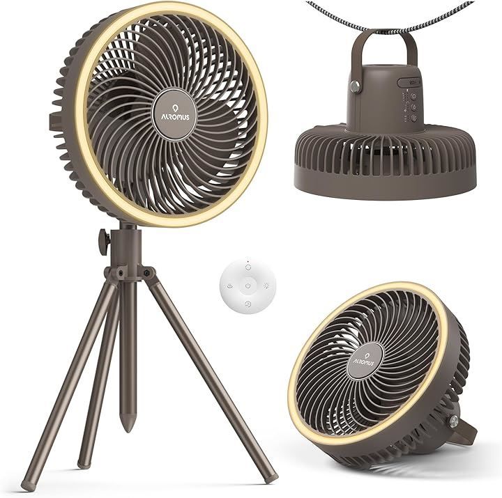 ALROMUS 互換品キャンプ扇風機 8000mAh DCモーター USB充電式