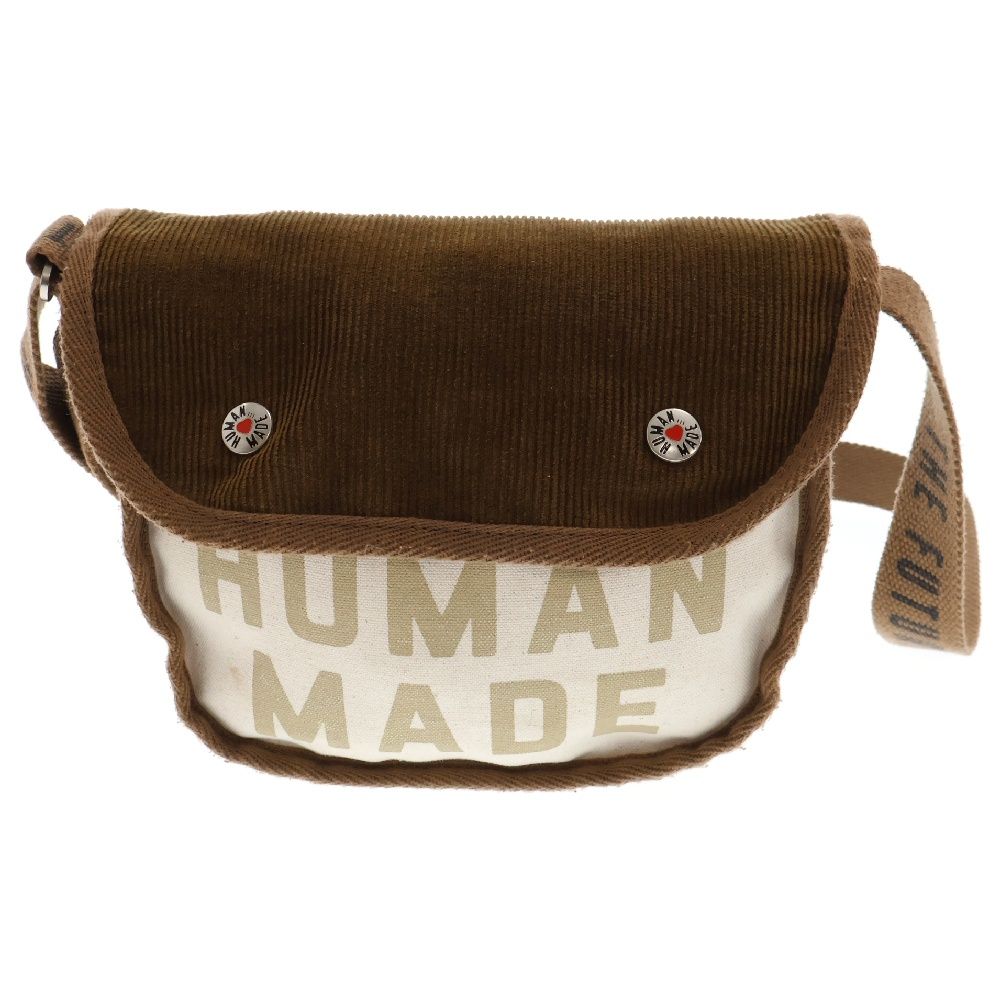 HUMAN MADE (ヒューマンメイド) 24SS SHOULDER BAG ロゴデザイン ショルダーバッグ クロスボディーバッグ ブラウン HM27GD033