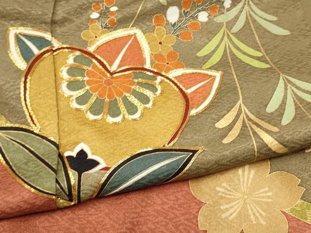 美品 山本寛斎 kansaiブランド 振袖 金駒刺繍 舞蝶文 金銀彩 正絹 楽天市場】平和屋着物□世界的ファッションデザイナー 山本寛斎