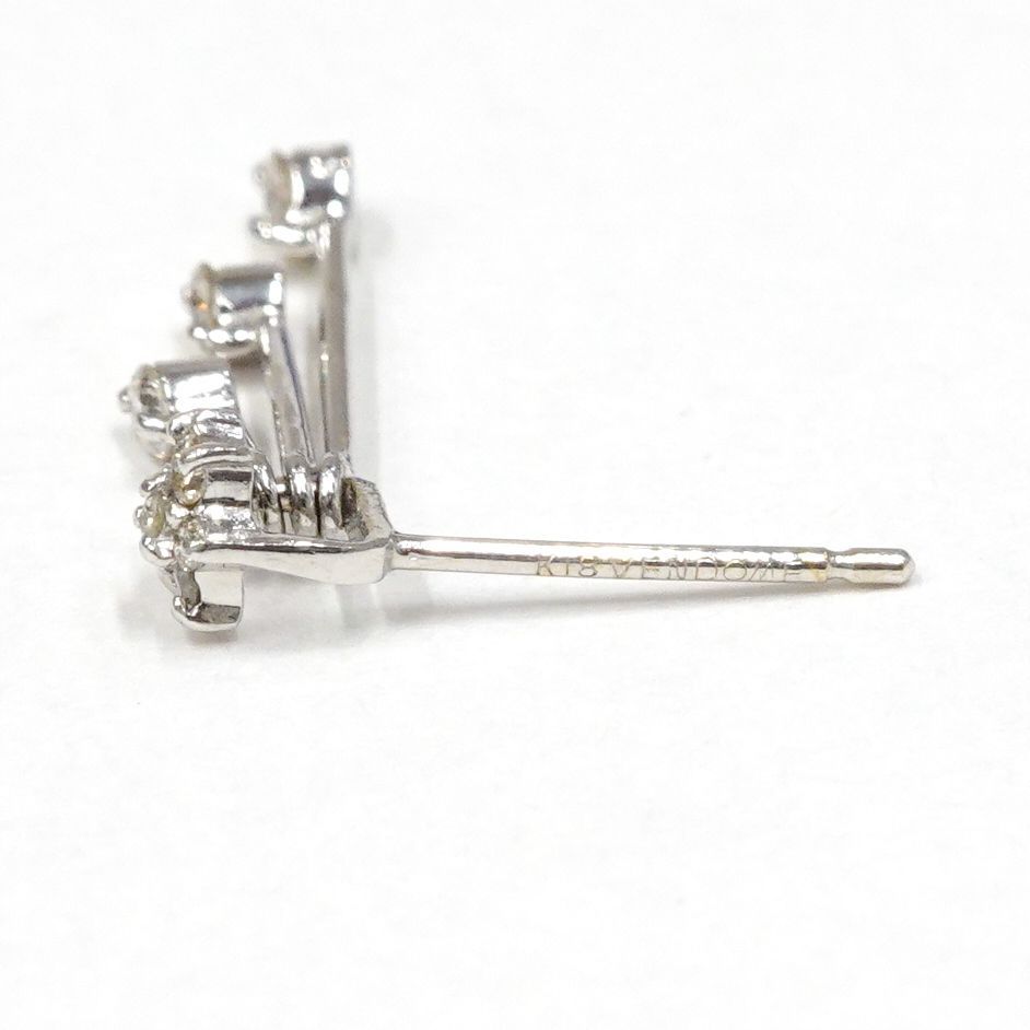 VENDOME ヴァンドーム 青山 ダイヤモンド K18WG ピアス 箱付 中古