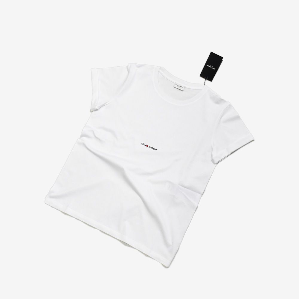 Saint Laurent サンローラン Tシャツ 白 メンズ コットン 半袖 Saint Laurent/サンローラン｜ホワイト コットン Tシャツ