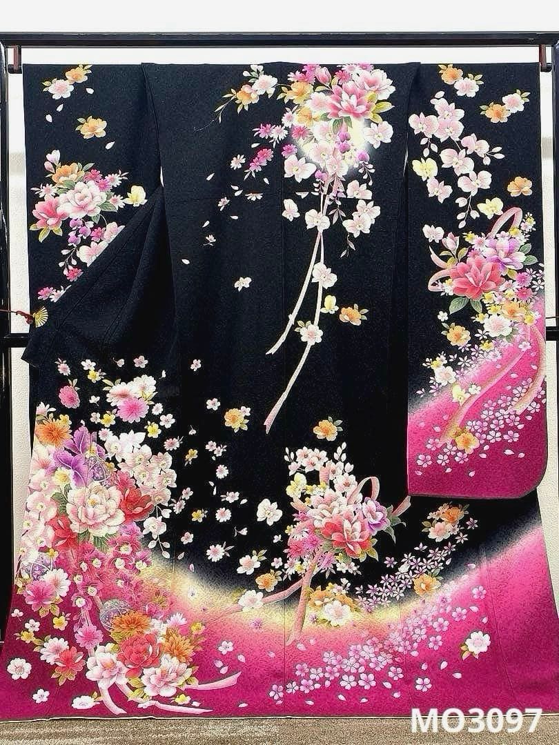 振袖 豪華 銀通し 刺繍 金彩 紋意匠 牡丹 身丈170cm パールトーン加工済