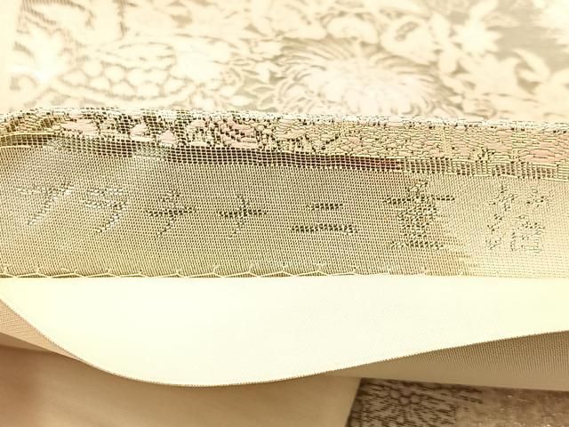 平和屋着物◎六通柄袋帯 プラチナ二重箔 正倉院花文 正絹 逸品