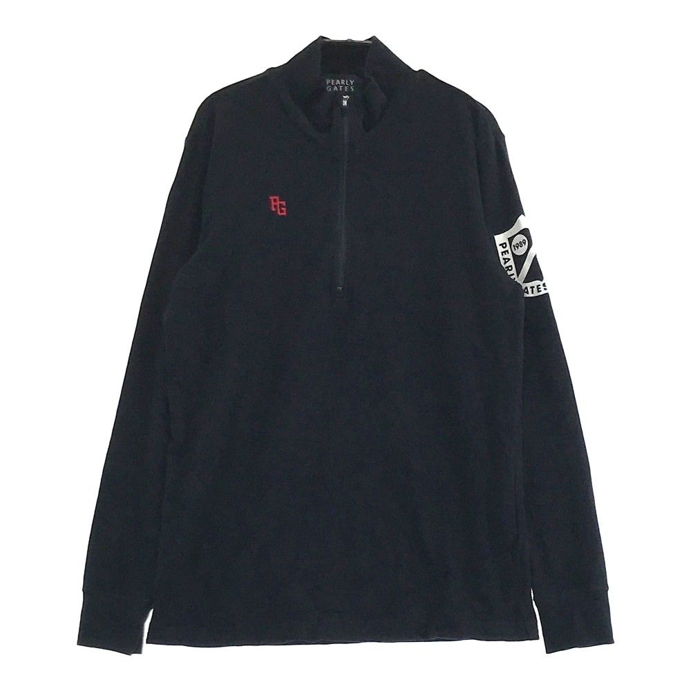 サイズ：3 PEARLY GATES パーリーゲイツ 053-9166105 ハーフジップ 長袖Tシャツ  ブラック系 [240101327090]# ゴルフウェア メンズ ストスト