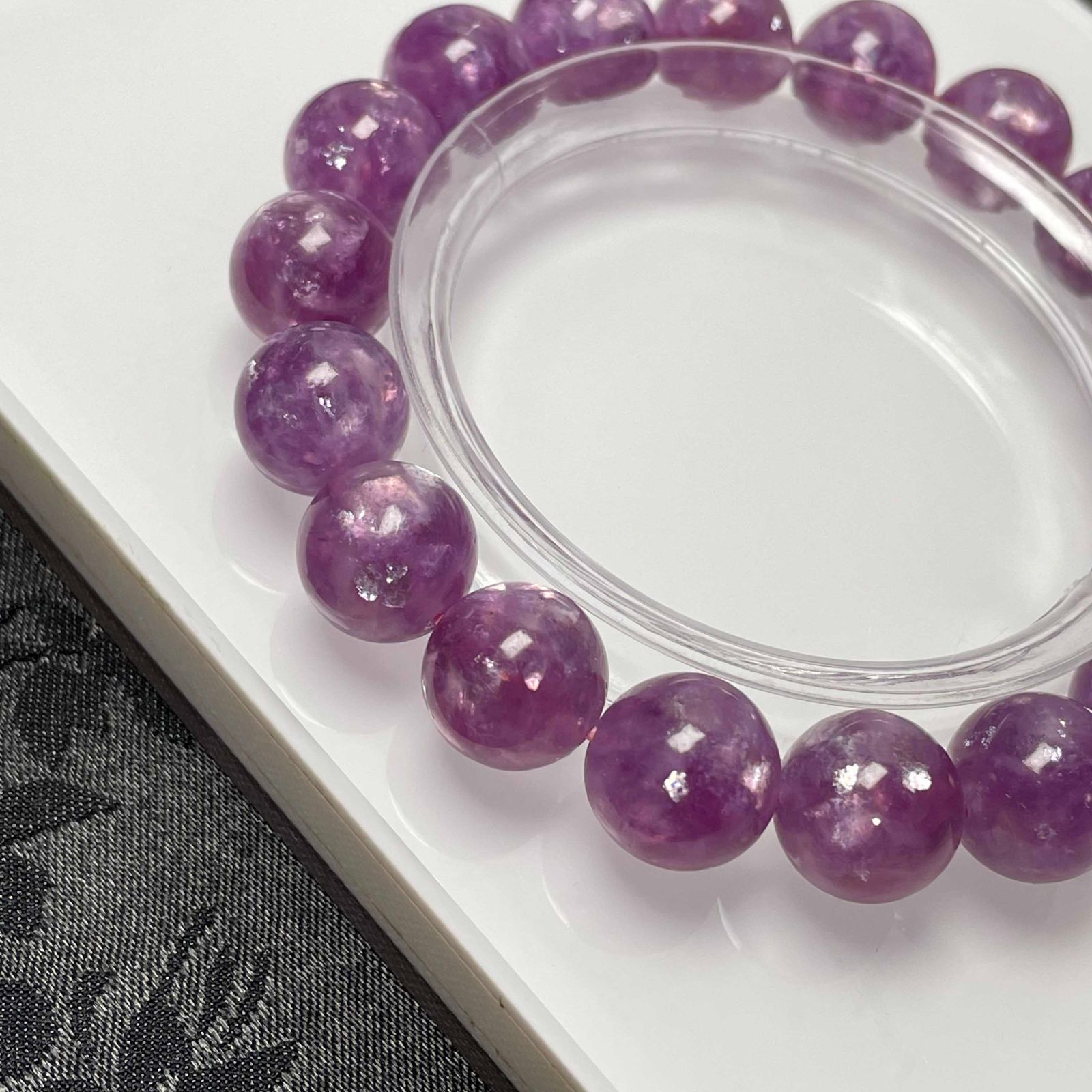 逸品 EU製 ☆パープルマイカ☆パワーストーン ブレスレット 雲母