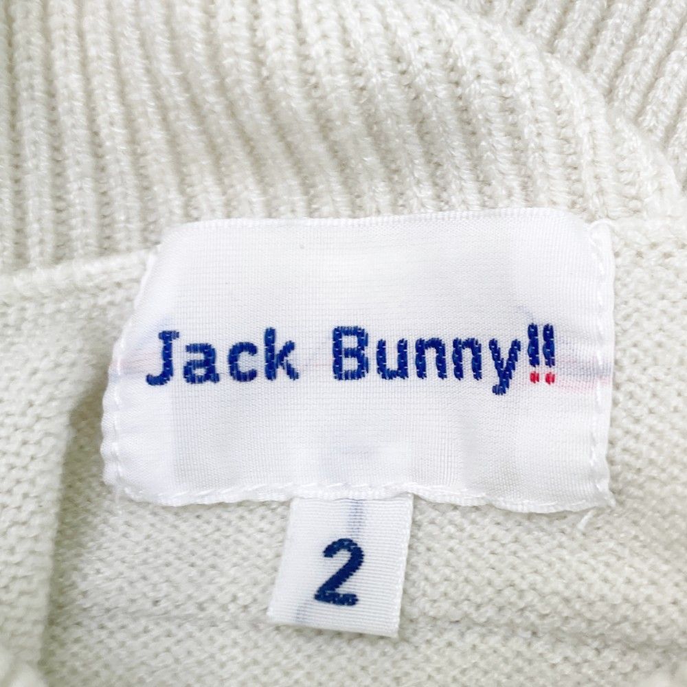 サイズ：2 JACK BUNNY ジャックバニー  タートルネック ニットセーター ロゴ  ホワイト系 [240101429424] ゴルフウェア レディース ストスト サイズ：2 JACK BUNNY ジャックバニー タートルネック ニット