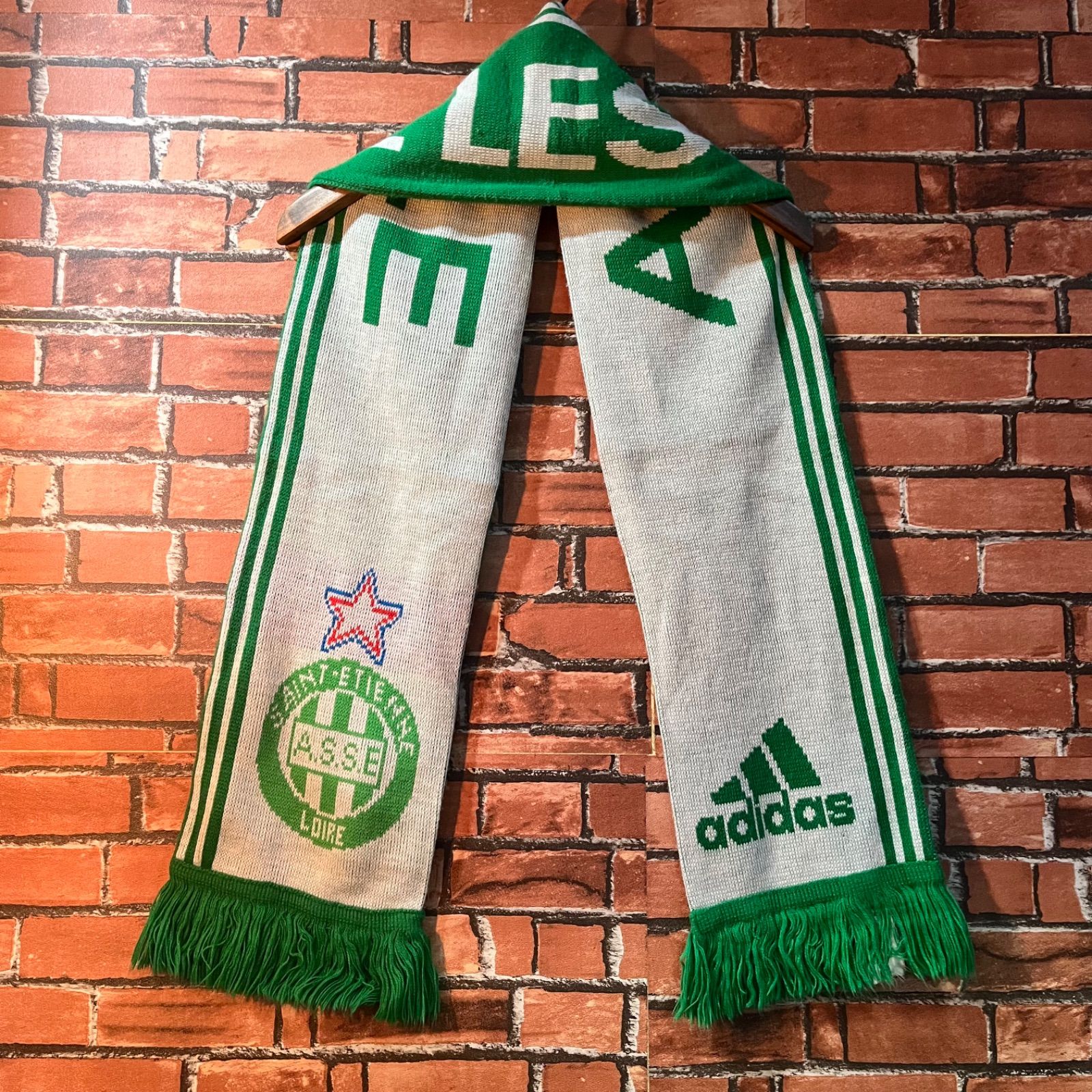 vintage adidas デザイナーサッカーマフラー y2k スポーツmix 送料無料》 USA 古着 サッカーマフラー ストール