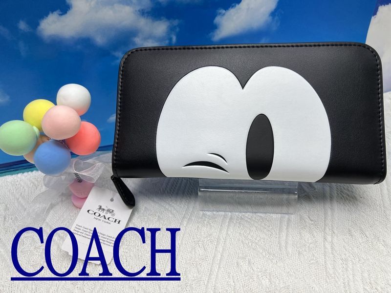 コーチ 財布 COACH 長財布 ブラックディズニー 75周年記念限定 レザー  レディース ファッション長財布 ブランド プレゼント 長財布 レディース ファッション 新品未使用 C239 F54000 13