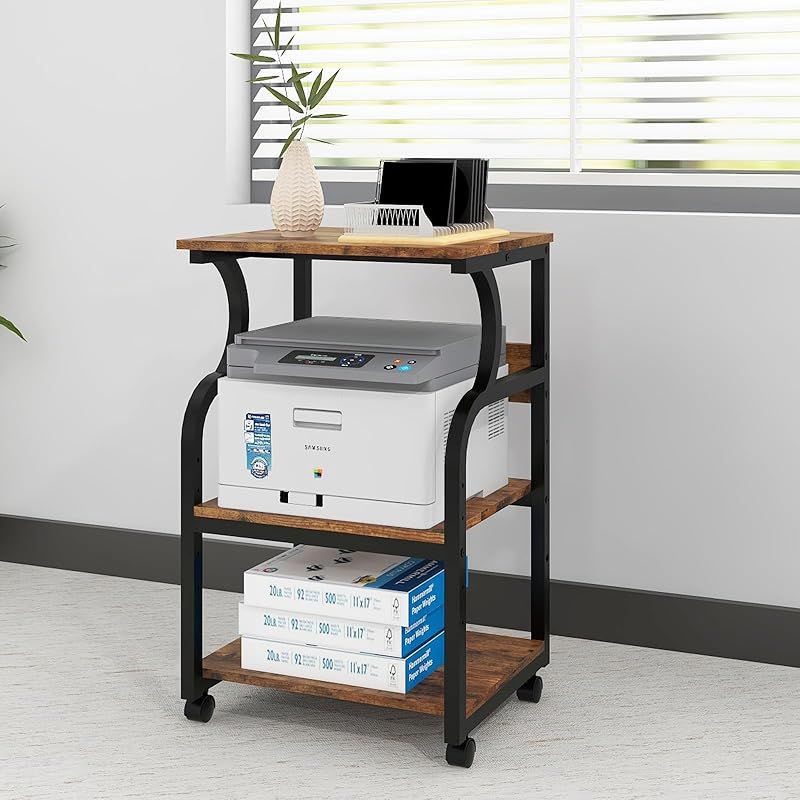 PUNCIA 3段 プリンター台 幅50cm 奥行40cm 高73cm ワゴン キャスター