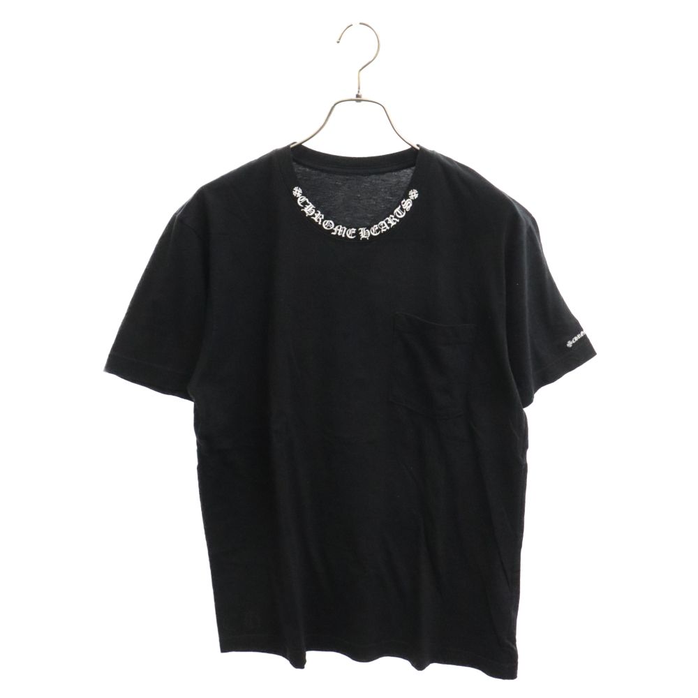 CHROME HEARTS (クロムハーツ) CH T-SHRT 1 ネックロゴプリントポケット半袖Tシャツ ブラック - メルカリ