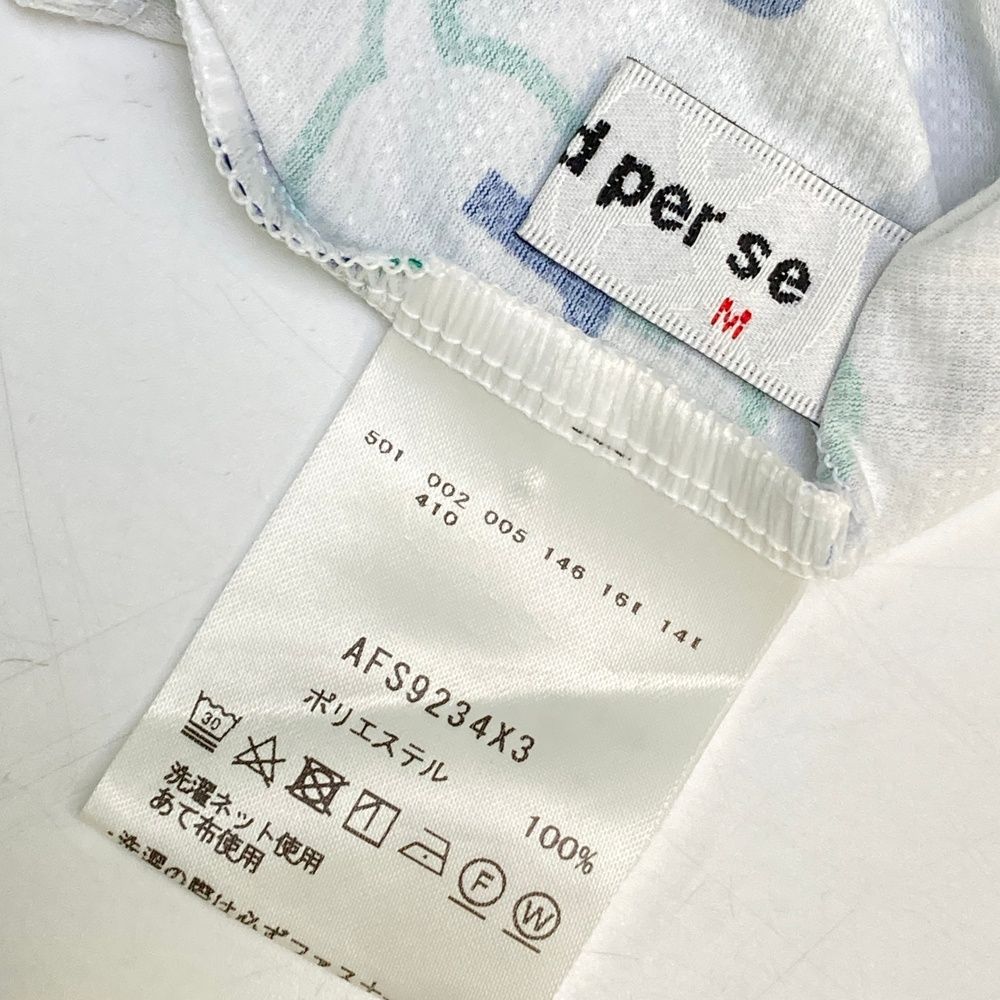 正規品販売！ サイズ M AND PER SE アンパスィ 2025年モデル ハーフジップ長袖Tシャツ 総柄 ホワイト系 240101534186 ゴルフウェア レディース ストスト