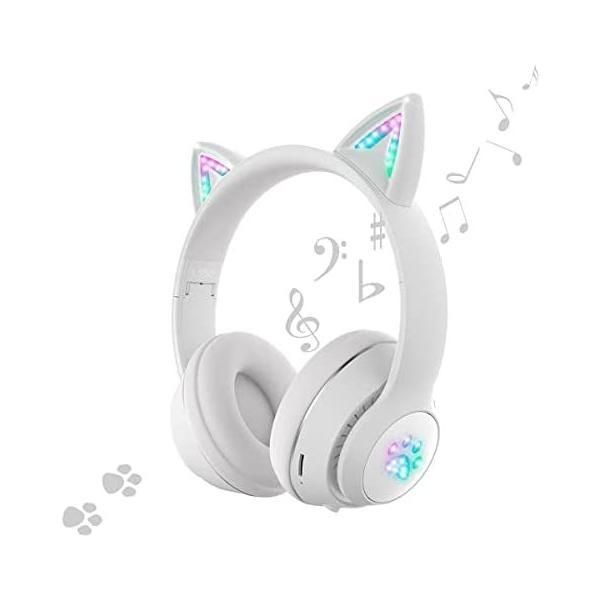 最新型ヘッドセットブルートゥースイヤホン猫の耳が光る可愛い女性用ワイヤレススポーツステレオヘッドセット 猫耳ヘッドホン 5.0 LED付き キラキラ 4,818円