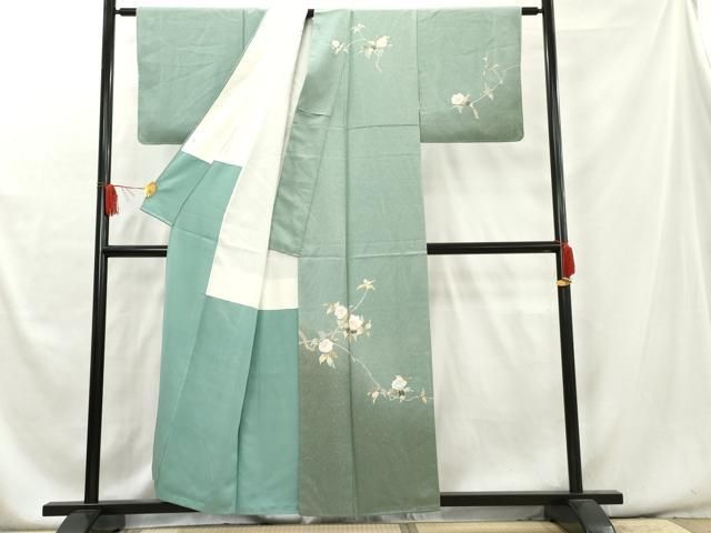 平和屋着物□訪問着 友禅 枝花文 暈し染め 正絹 逸品 AAAY5291cs