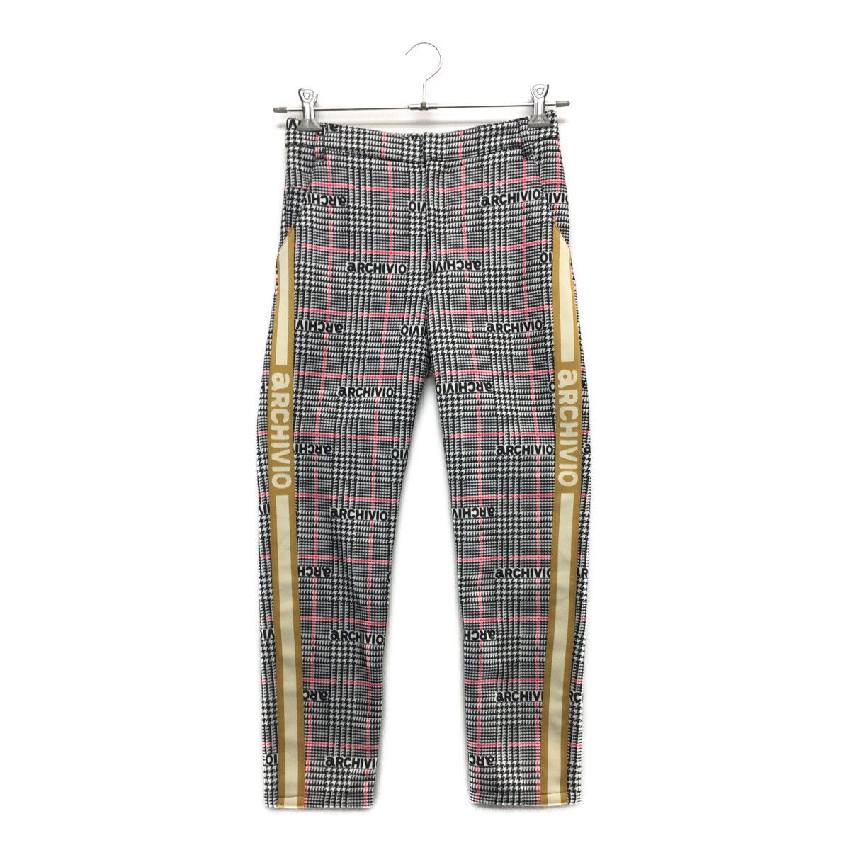 未使用品 レディース アルチビオ archivio パンツ 36(S) 黒×白 グレンチェック