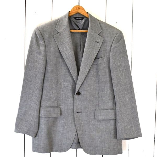 4TI045】ギラロッシュ Guy Laroche 麻リネン混 コットン混 2つボタン シングル ジャケット A3 / S グレー 春秋対応 リオンドール 449S434【中古】【メンズビジネス】202409