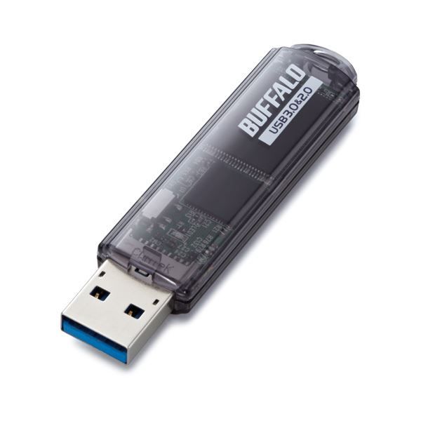 （まとめ） バッファロー USB3.0対応 USBメモリー スタンダードモデル 16GB ブラック RUF3-C16GA-BK 1個 