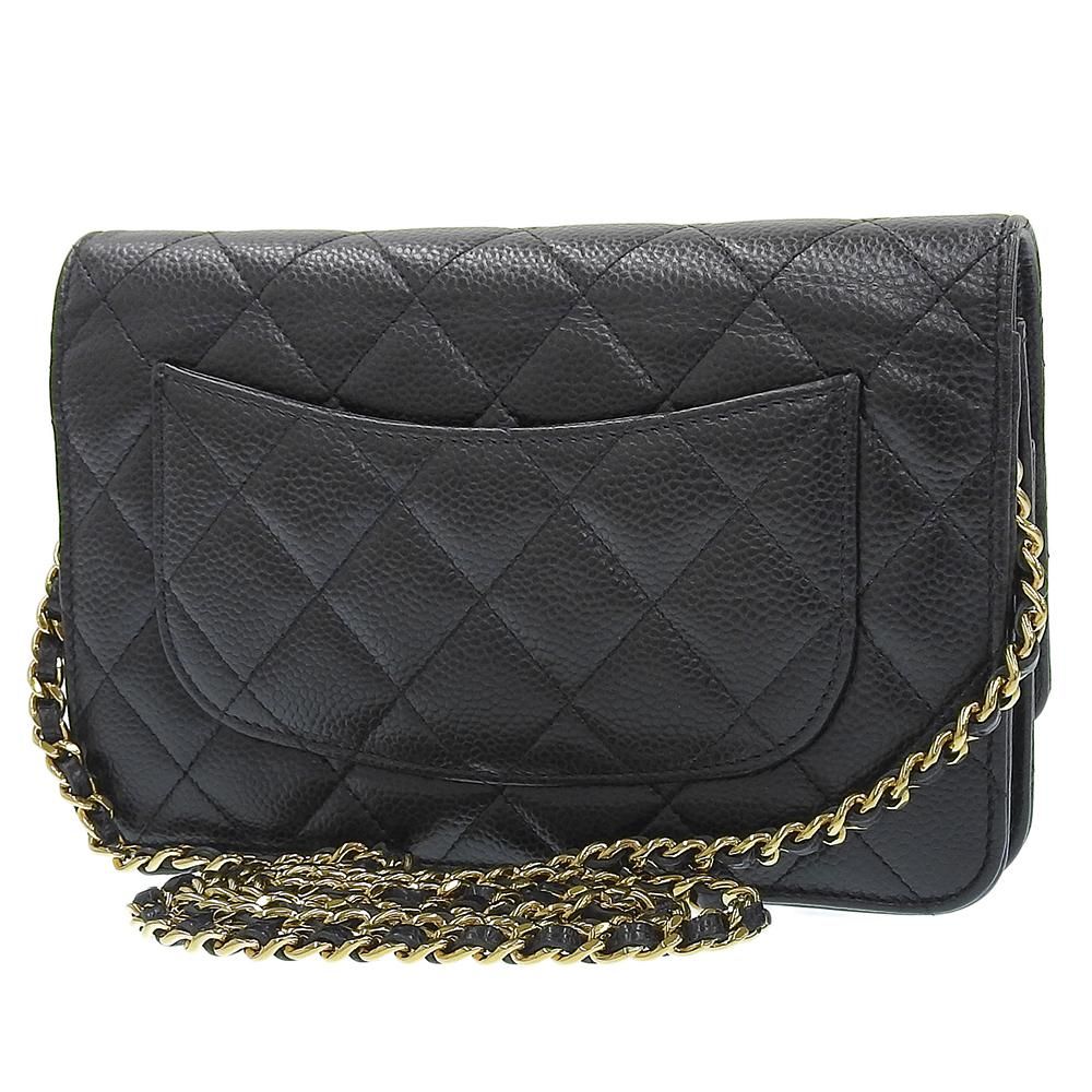 【本物保証】 箱・布袋付 超美品 シャネル CHANEL マトラッセ チェーンウォレット A33814 ココマーク ロゴ 財布 バッグ キャビアスキン 黒 本物保証】 箱・布袋付 超美品 シャネル CHANEL マトラッセ チェーン