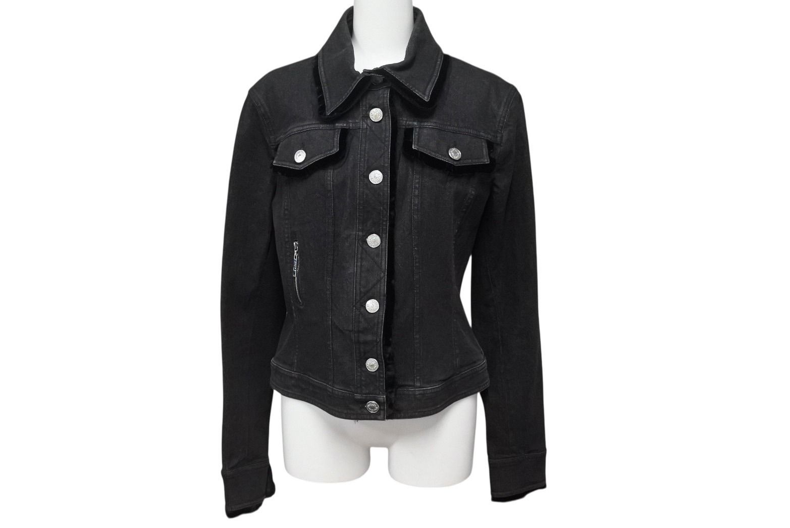 ChristianDior クリスチャンディオール ガリアーノ期 バックロゴ デニムジャケット 5AW 5H12025810 ブラック サイズ40 4b001862