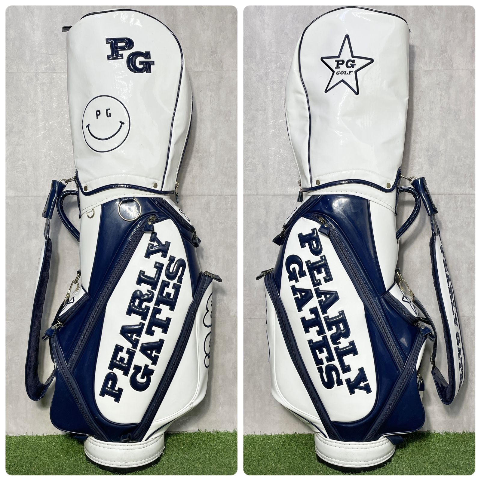 エナメル キャディバッグ キャディバッグ パーリーゲイツ ホワイト