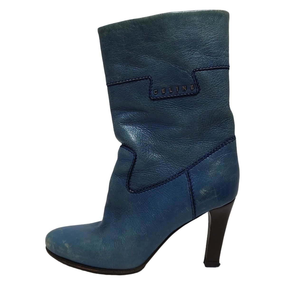 CELINE トリオンフレザーショートブーツ 37 秋物 新入荷】『CELINE