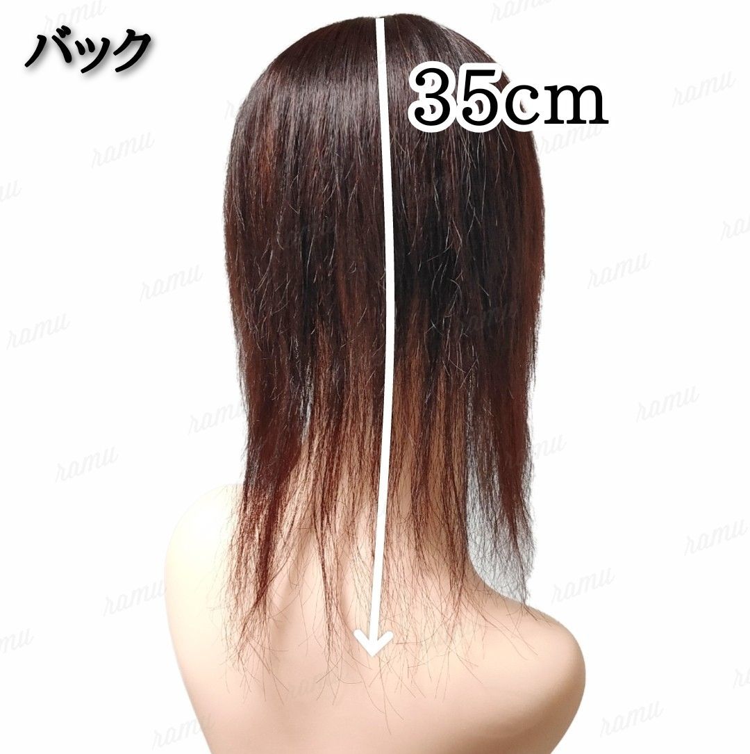新品】高級人毛100% ヘアピース ダークブラウン④-35cm - メルカリ