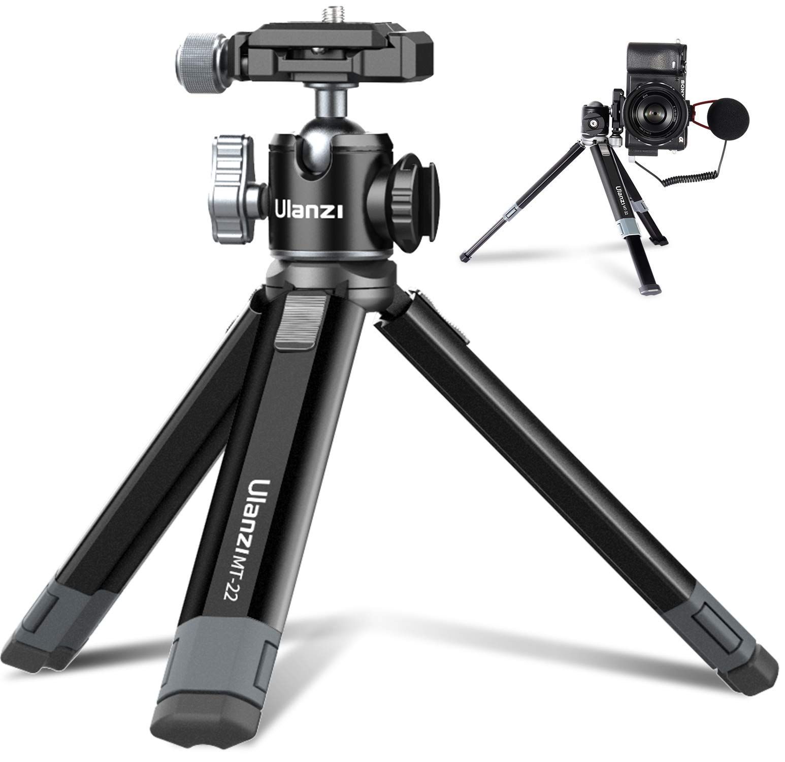 Brand New Ulanzi MT-24 Camera Tripod Small Mini All Metal Desktop Tripod Smartphone Single Lens Dual Stage Adjustable Arca Head with Hot Shoe for iPhone 12 Pro Max XS Max X 87 Samsung Canon Nikon Sony RX100 M