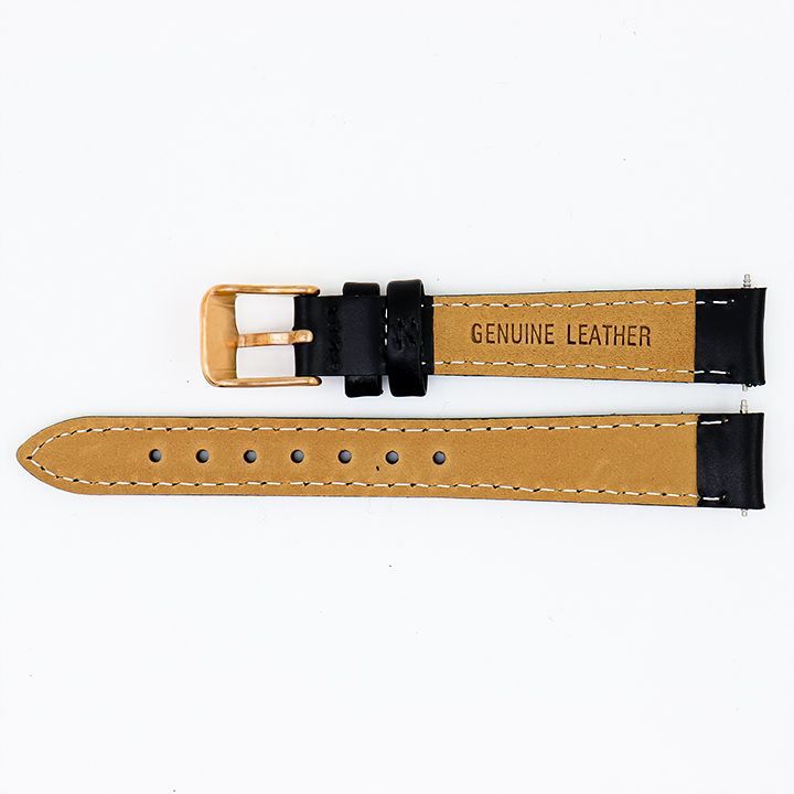 交換用レザーバンド ブラック 14mm PG オリジナル 本革 14MM-BAND-LEATHER-BK-PG ネコポス