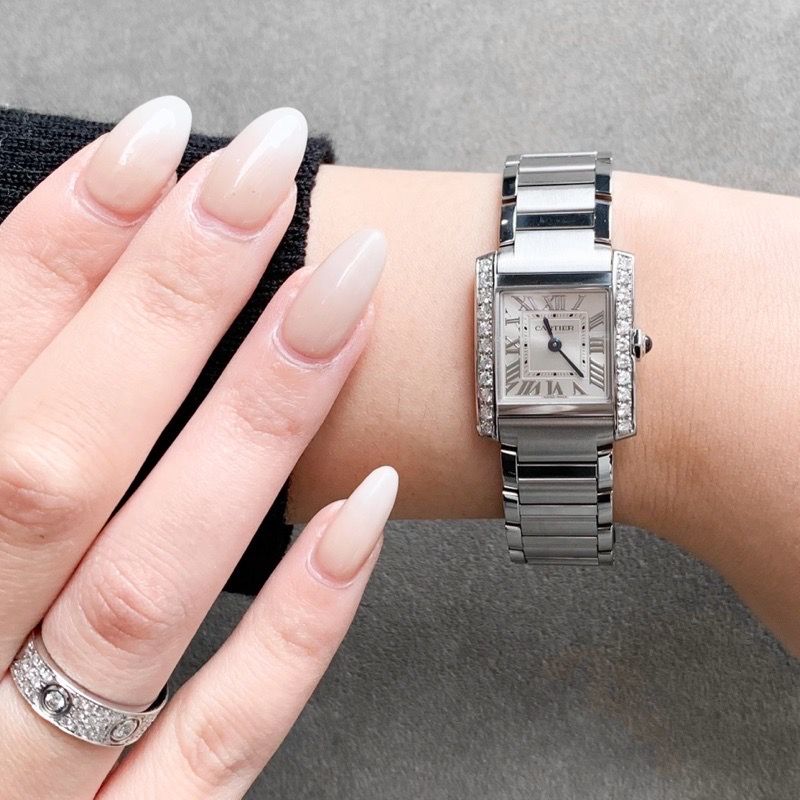 保証書付】カルティエ タンクフランセーズ 現行 SM SS シルバー文字盤  