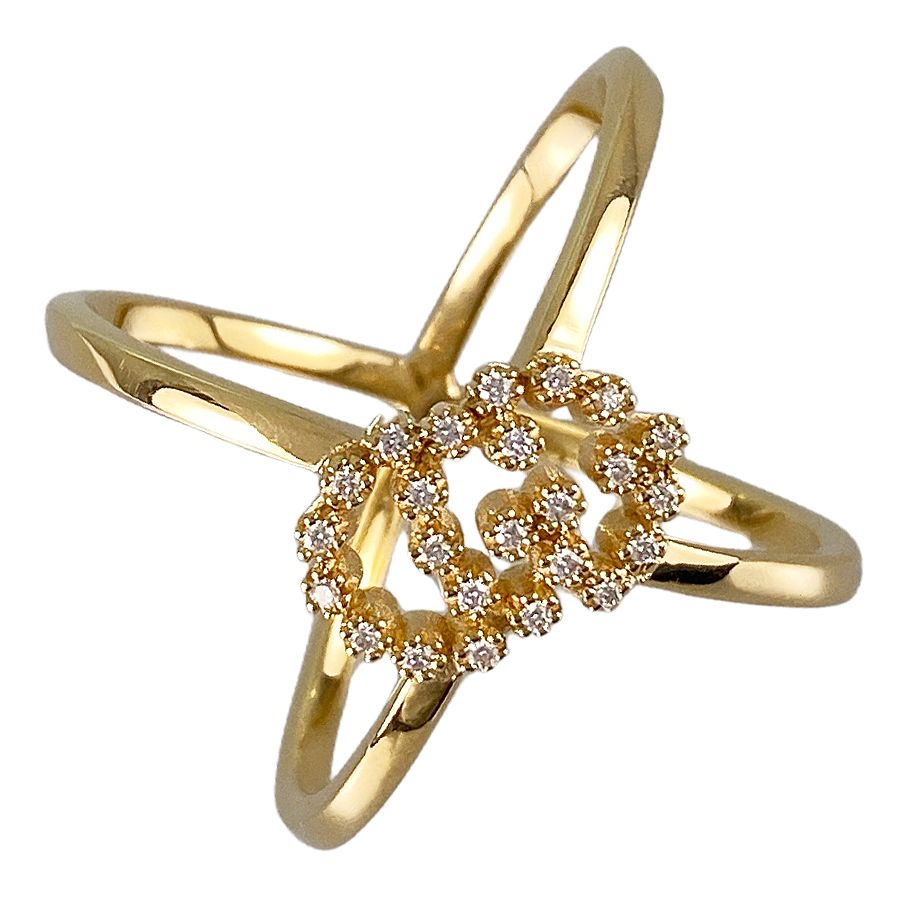 グッチ GUCCI GG ランニング K18YG ダイヤモンド 10号(50) リング sss  