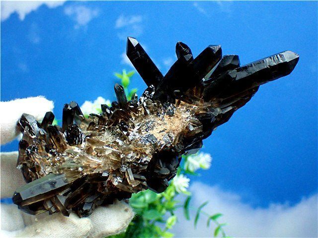 AAA級【魔除け】高透明度◆天然モリオン黒水晶クラスターB82C6/98C14D AAA級【魔除け】◇天然モリオン(黒水晶）クラスターYTZB86C6